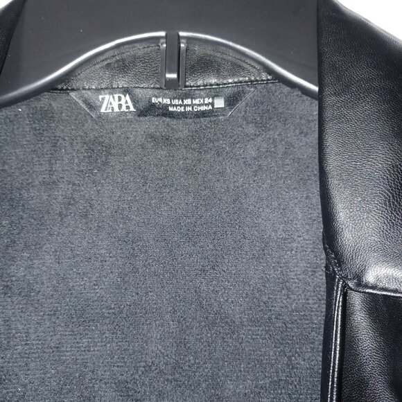 WOMEN'S ZARA FAUX LEATHER WRAP MINI DRESS - Picture 8 of 13